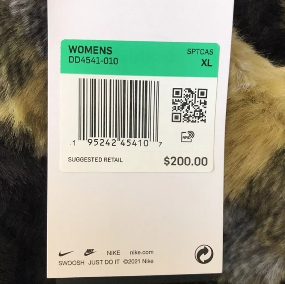 Nike Sportswear Oversized Plaid Faux Fur Jacket Coat Women US XL NEW DD4541-010 - Picture 11 of 11